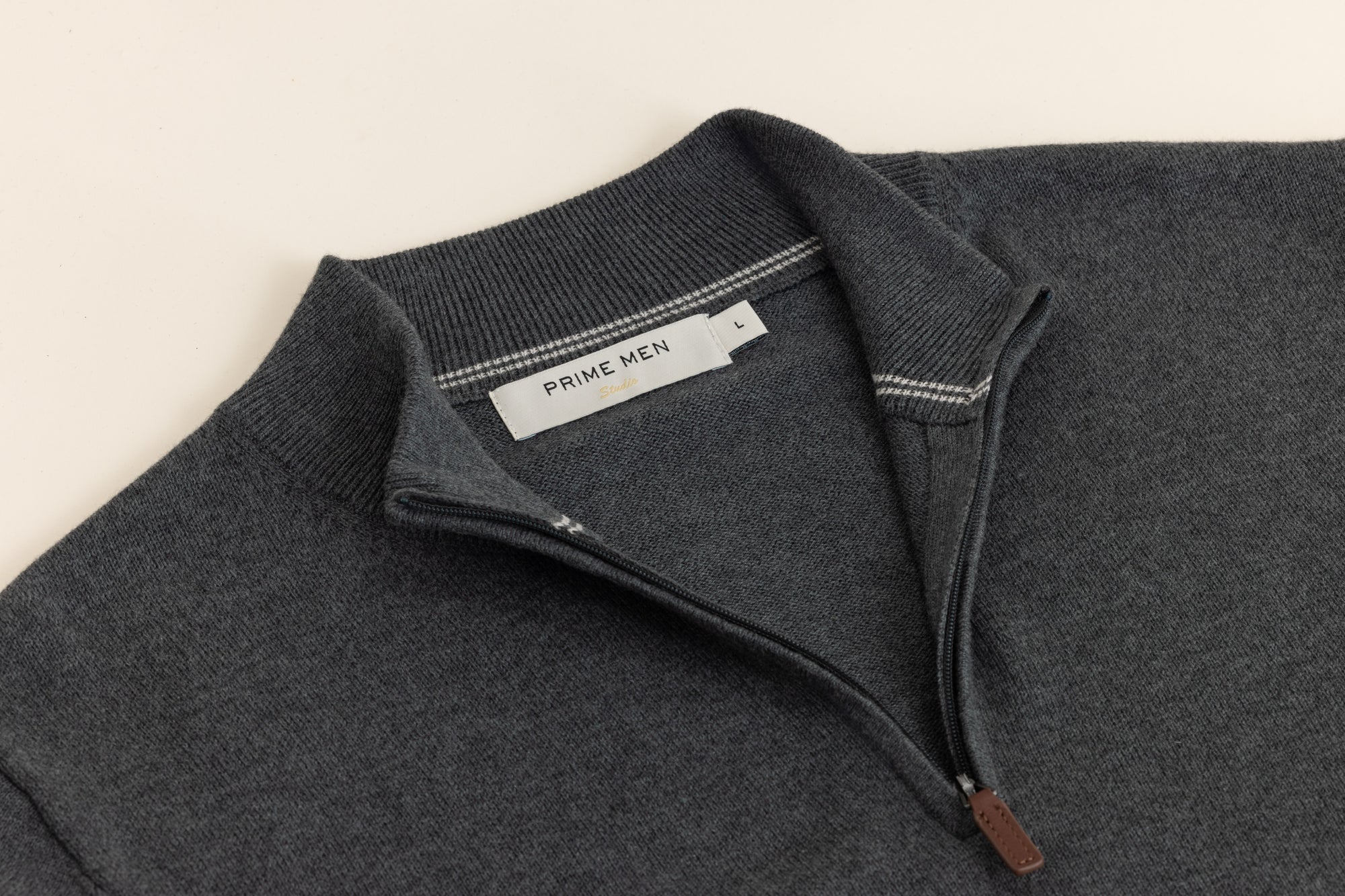 QUARTER ZIP KNIT GREY