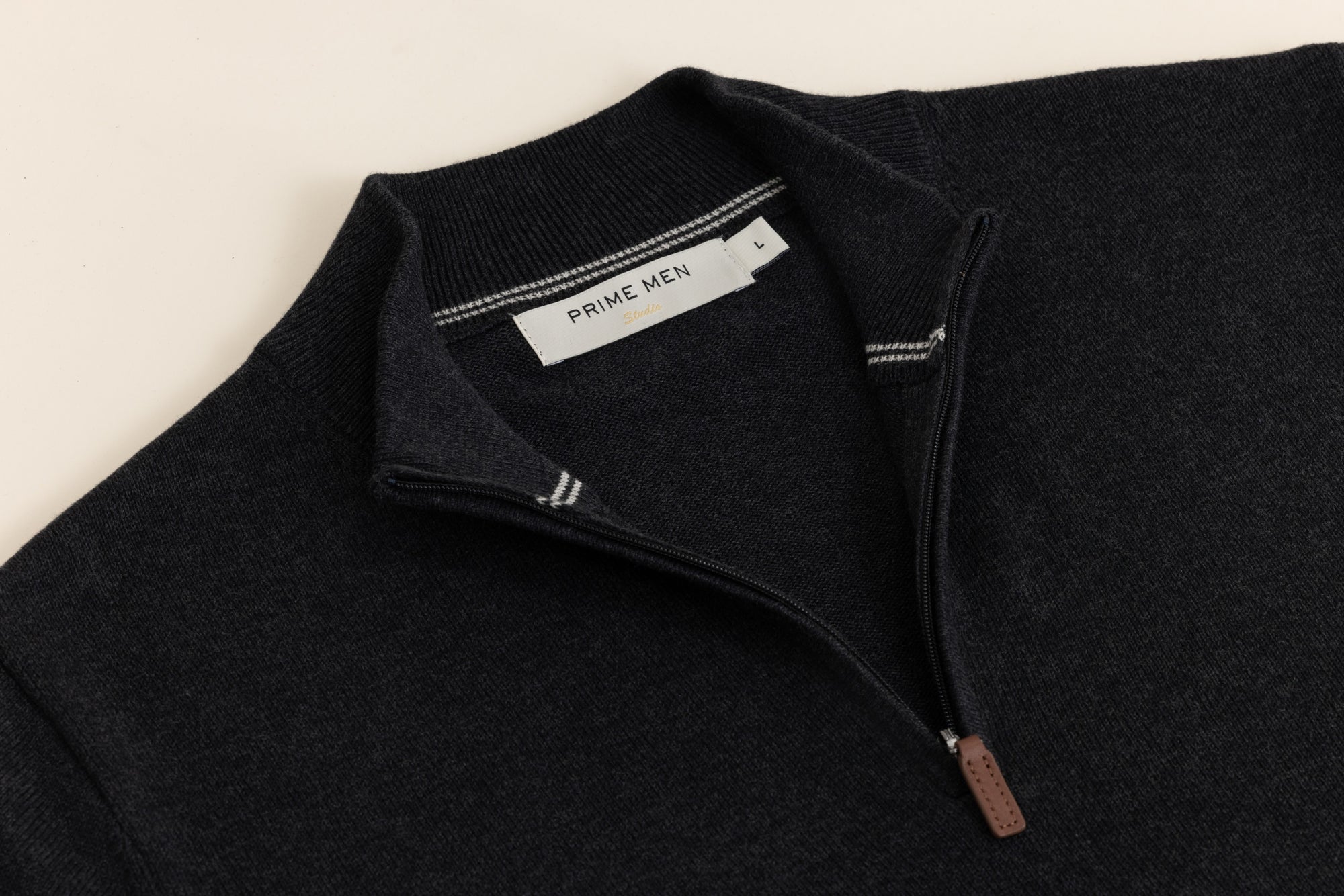 QUARTER ZIP KNIT BLACK