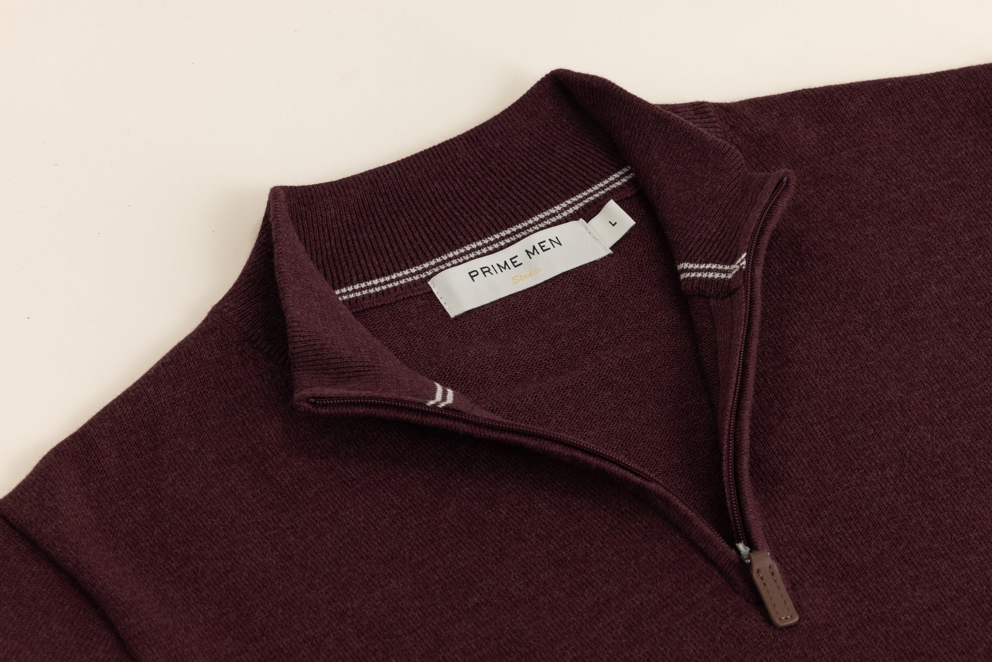 QUARTER ZIP KNIT BURGUNDY