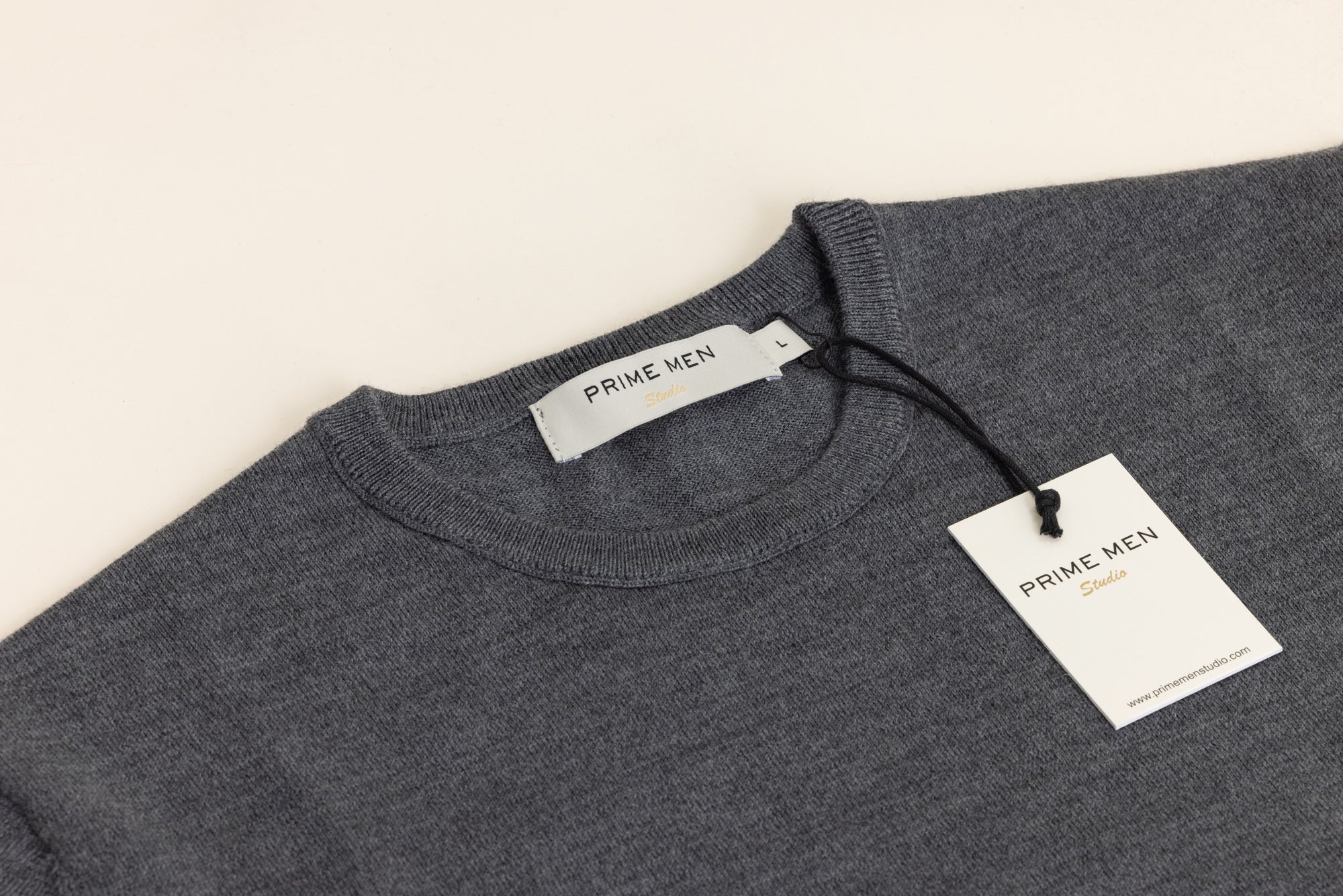 MERINO CREW KNIT DARK GREY