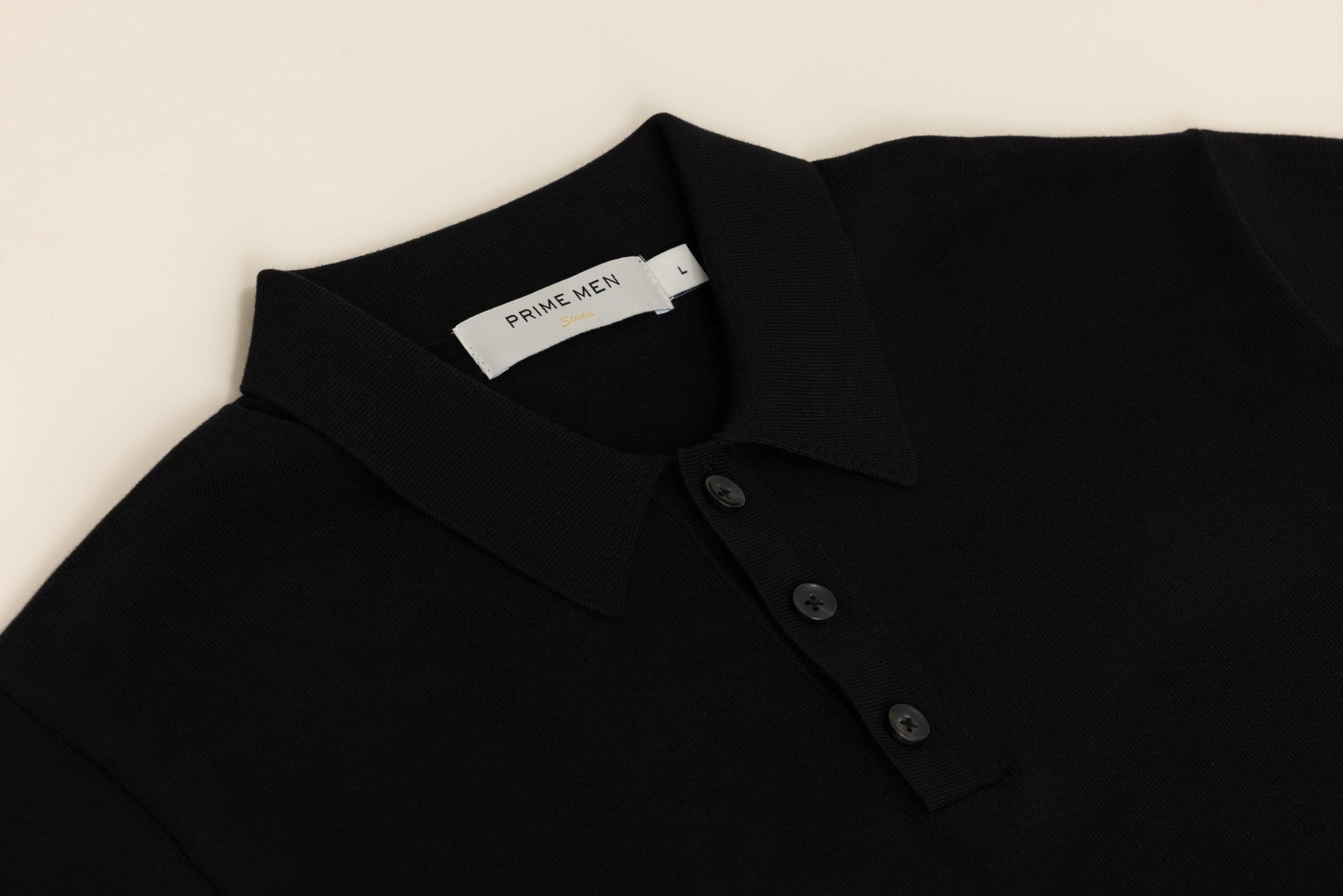 LUXE KNIT POLO BLACK