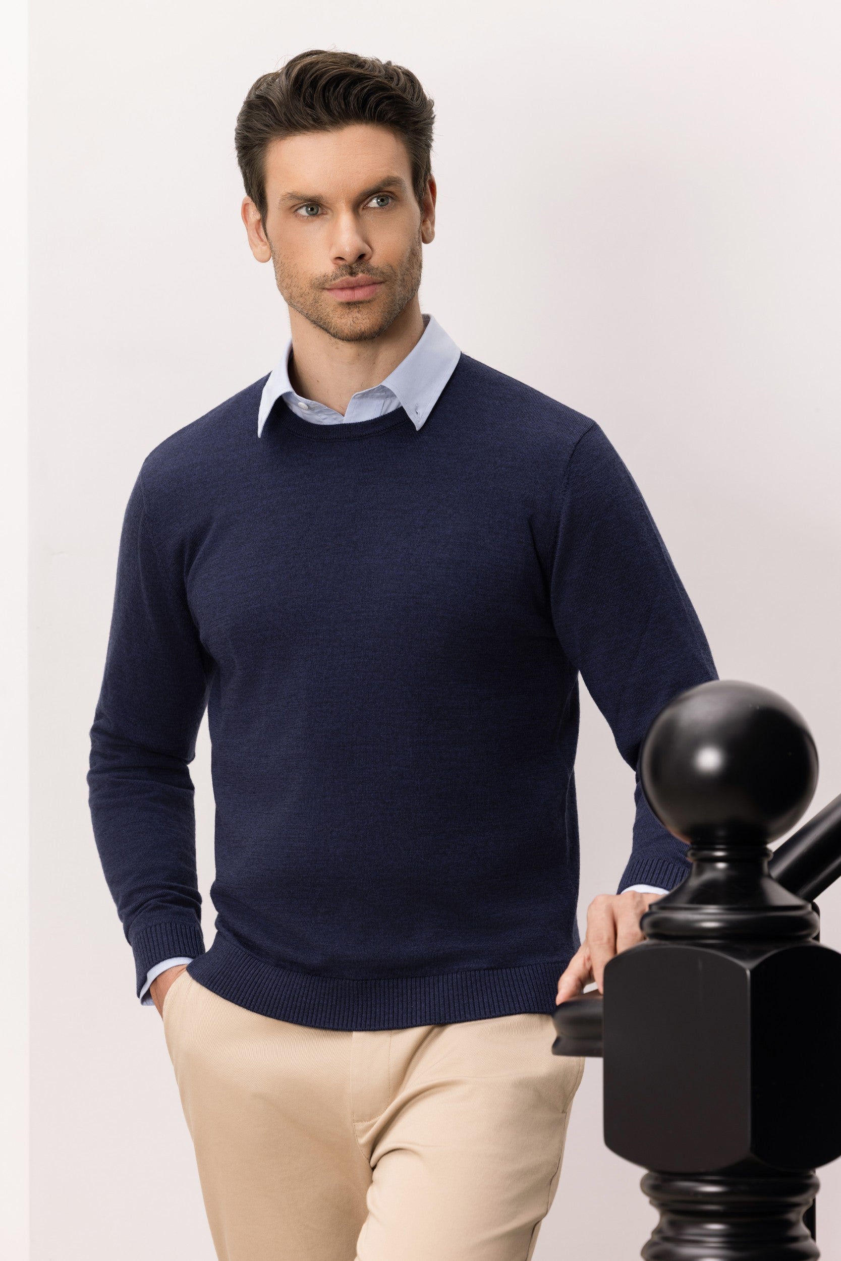 MERINO CREW KNIT NAVY