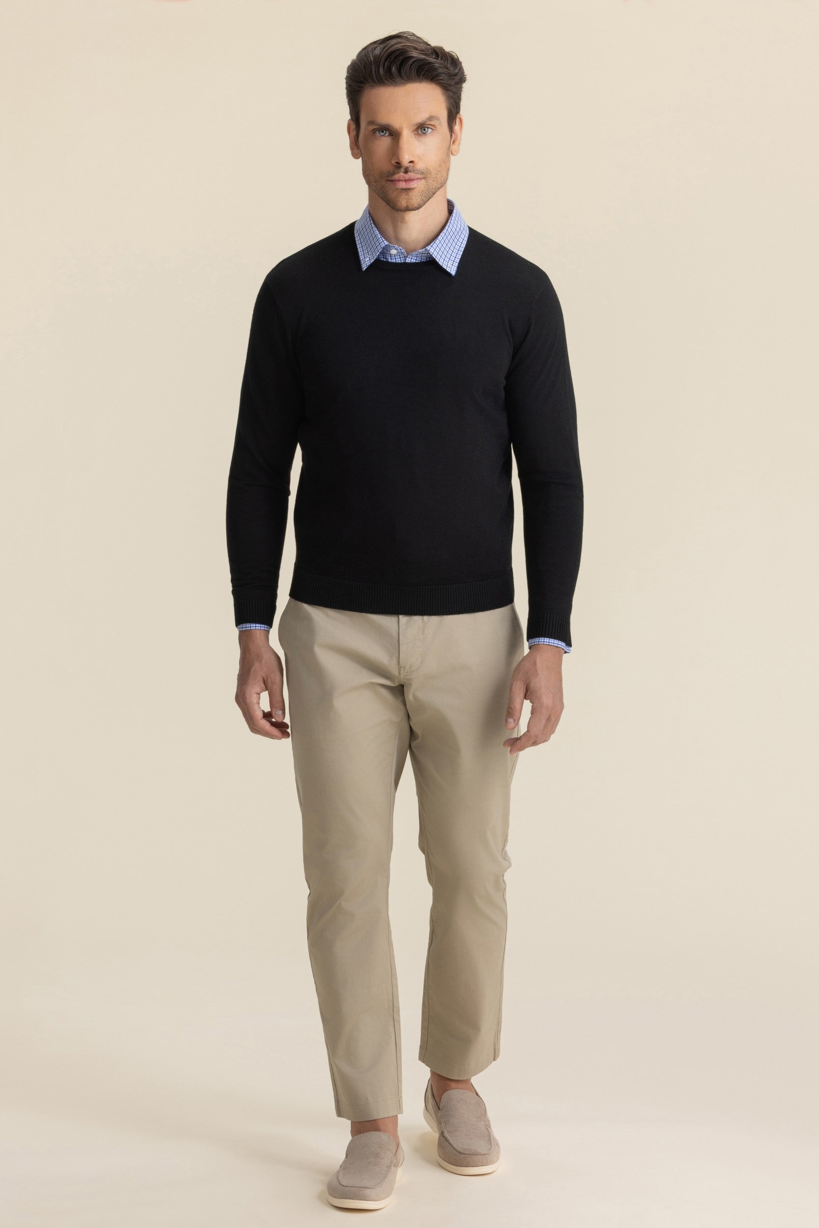 MERINO CREW KNIT BLACK