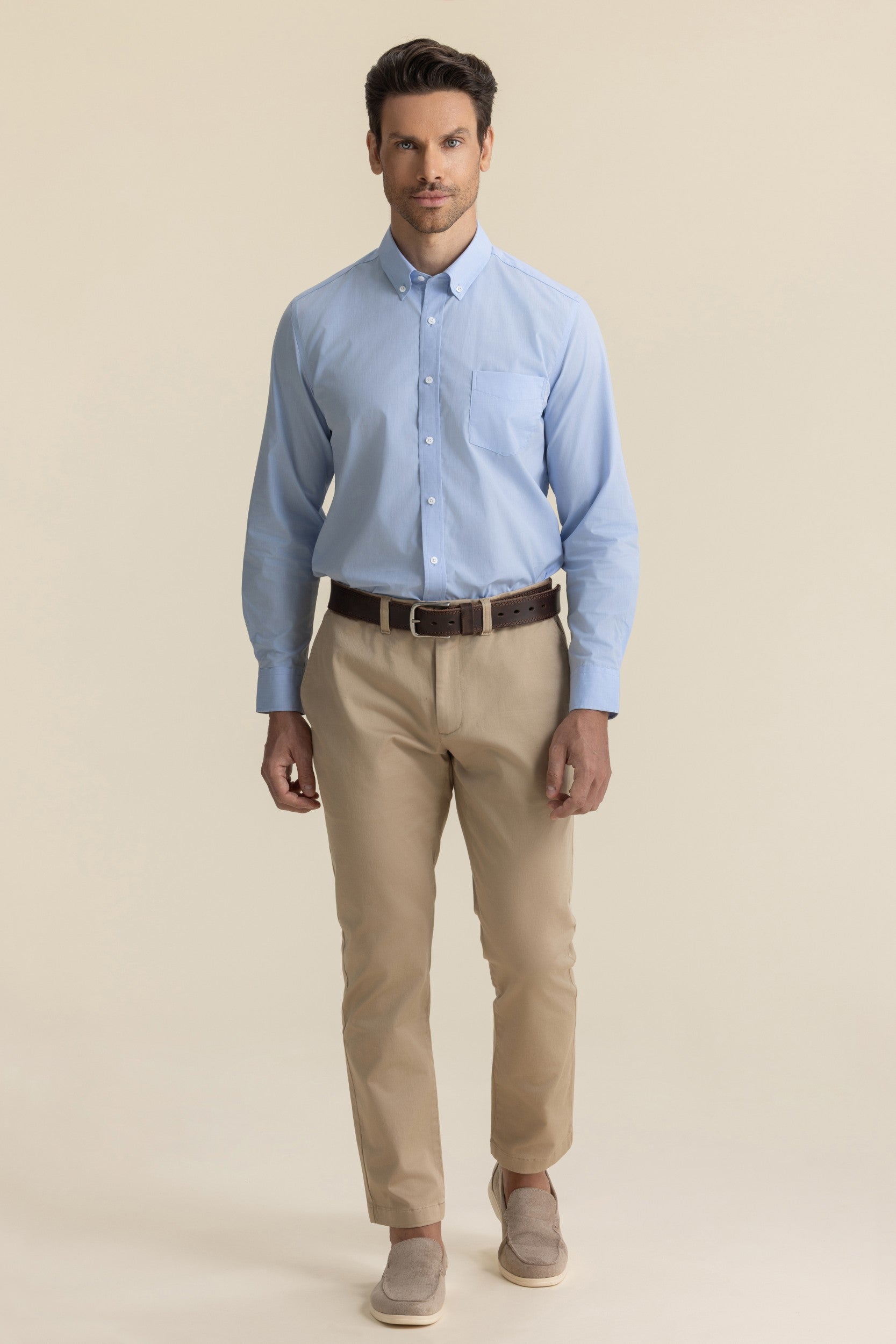 STRETCH POPLIN SHIRTS BLUE