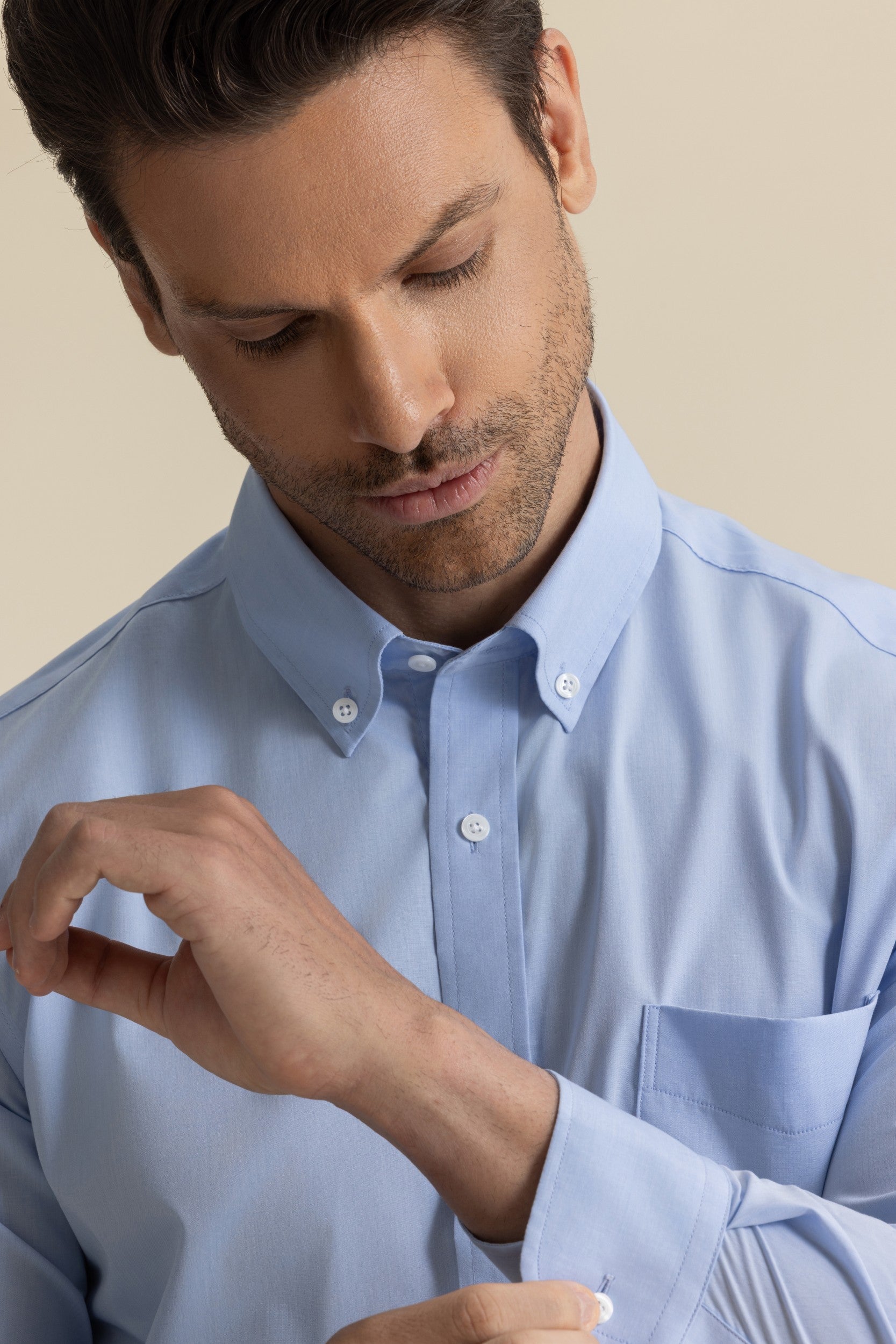STRETCH POPLIN SHIRTS BLUE