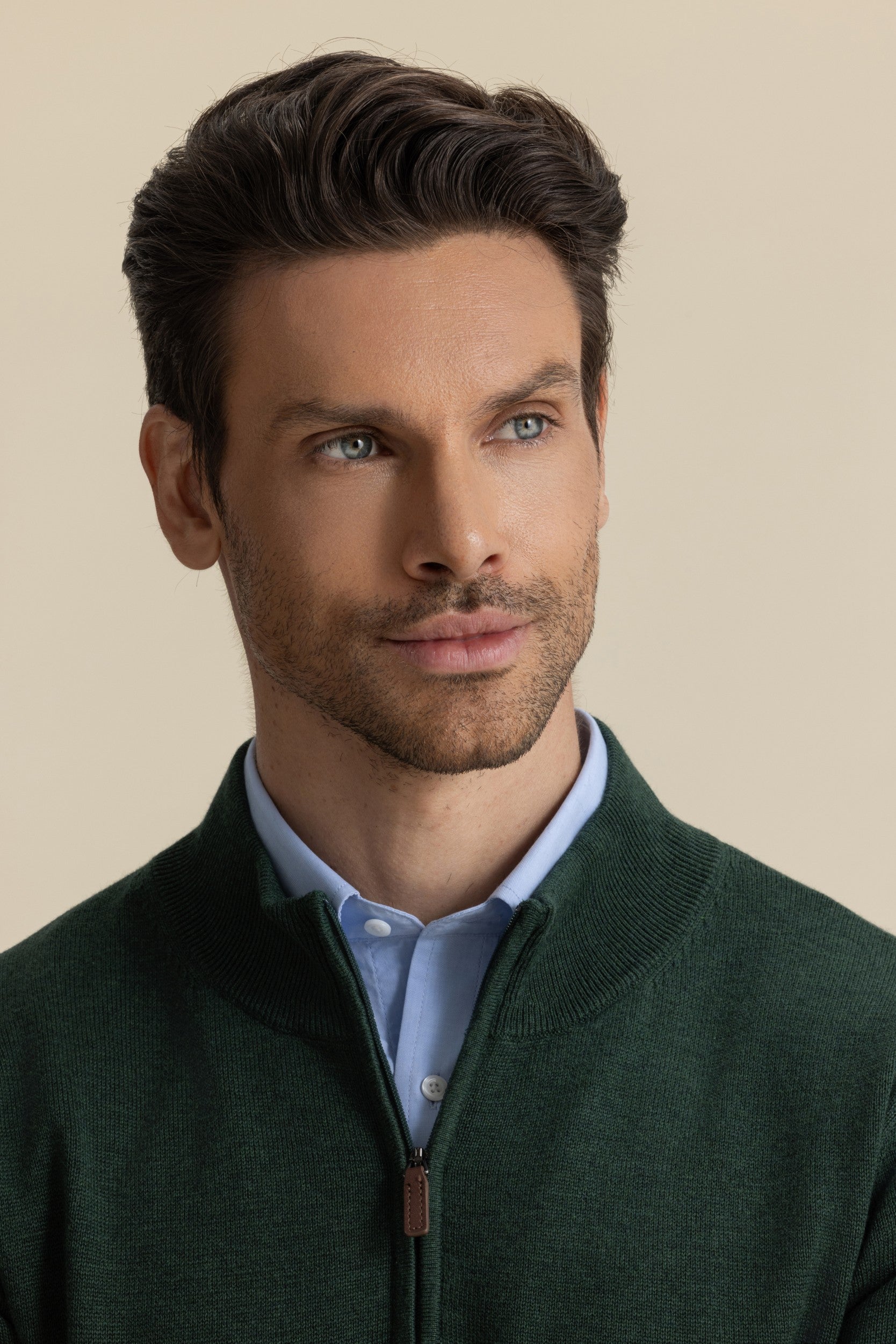QUARTER ZIP KNIT GREEN