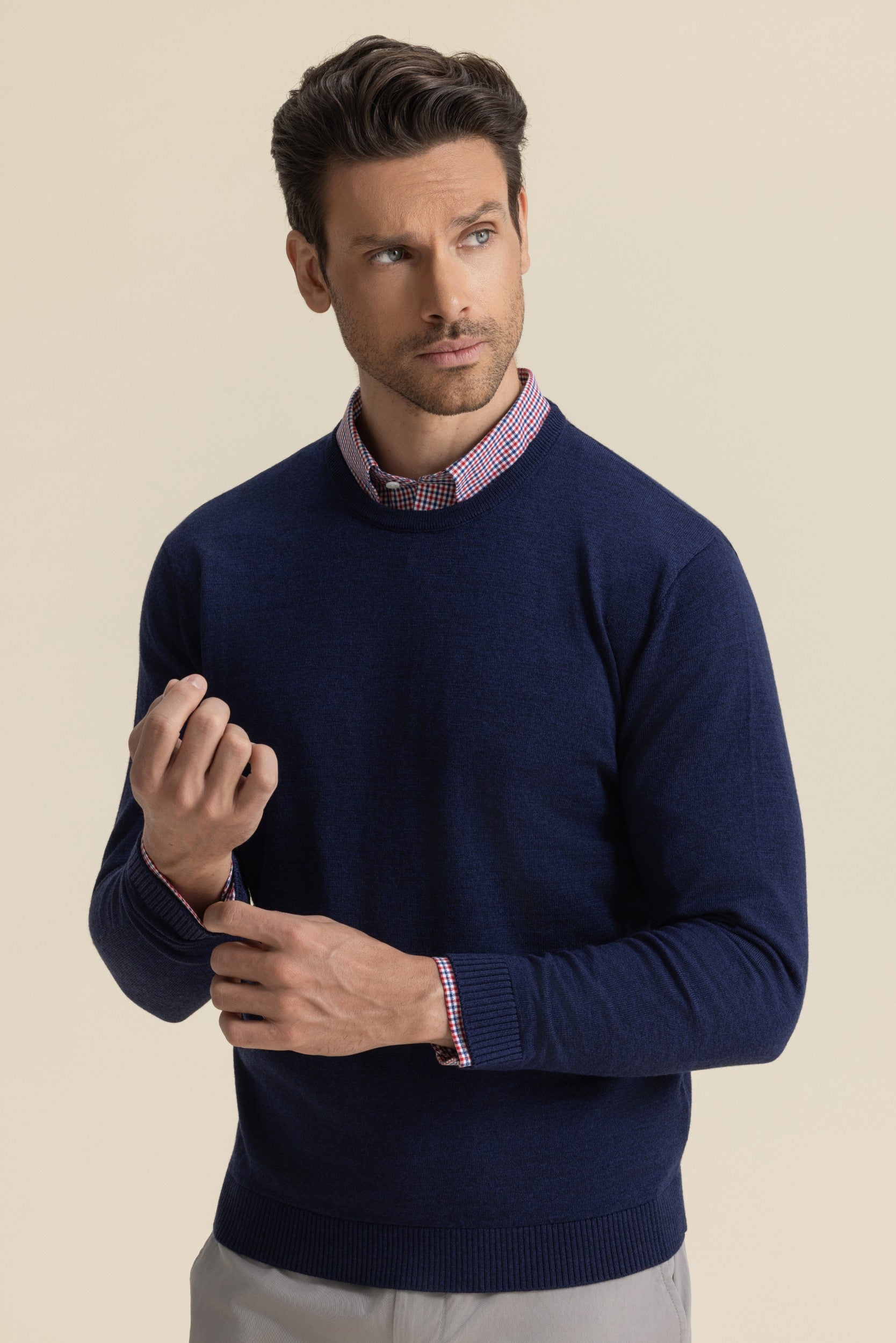MERINO CREW KNIT NAVY