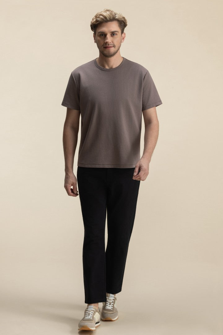 ITALIAN BRUSHED COTTON JEANS BLACK