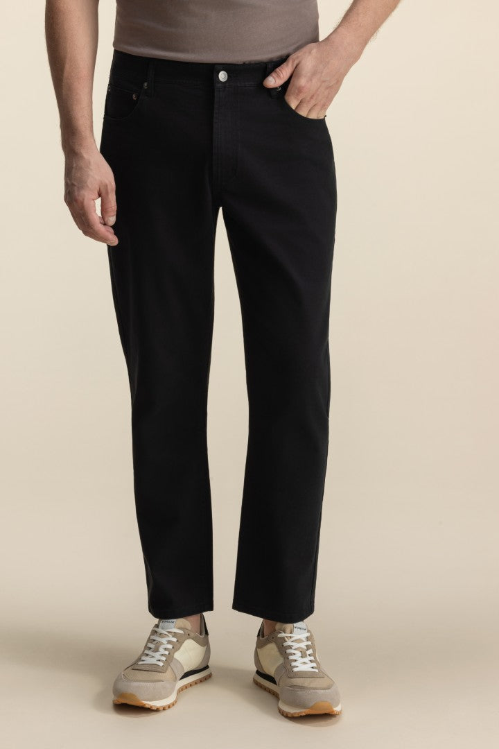 ITALIAN BRUSHED COTTON JEANS BLACK