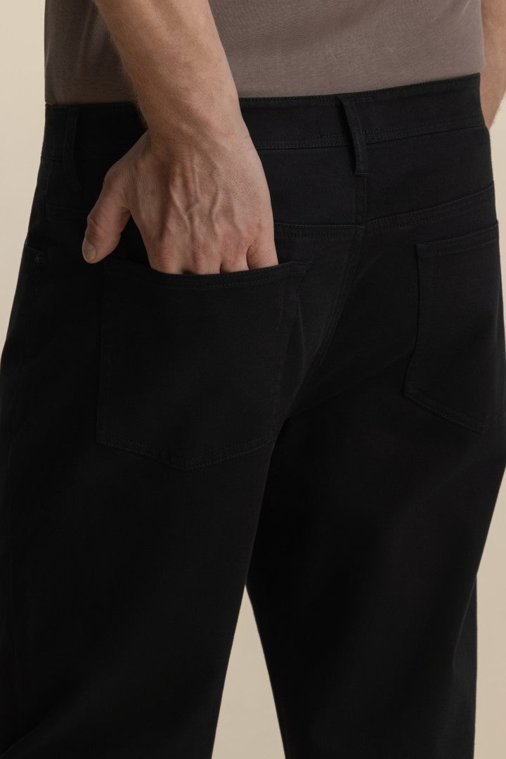 ITALIAN BRUSHED COTTON JEANS BLACK